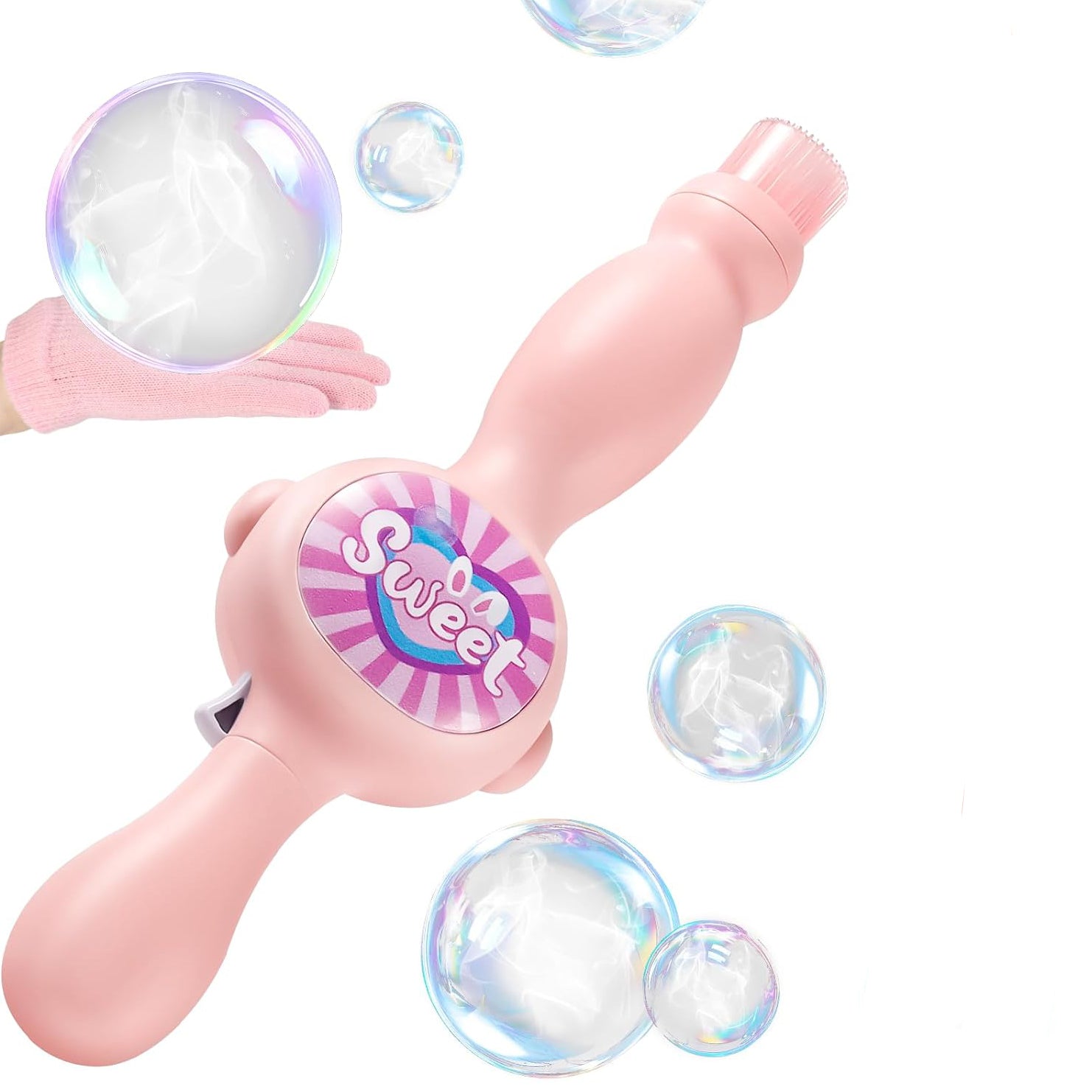 Kids Smoke Bubble Machine – Colorful Bubble Wand with Gloves & Mist