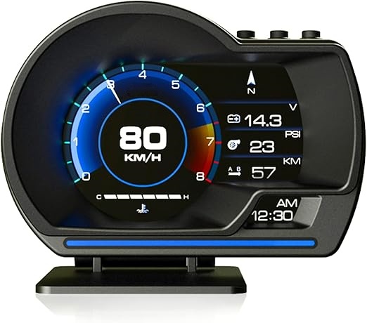 OBD2 Smart Gauge Display with Digital Speedometer, RPM Monitor, Water Temperature Gauge & Real-Time Vehicle Data Tracking for Car Performance Monitoring