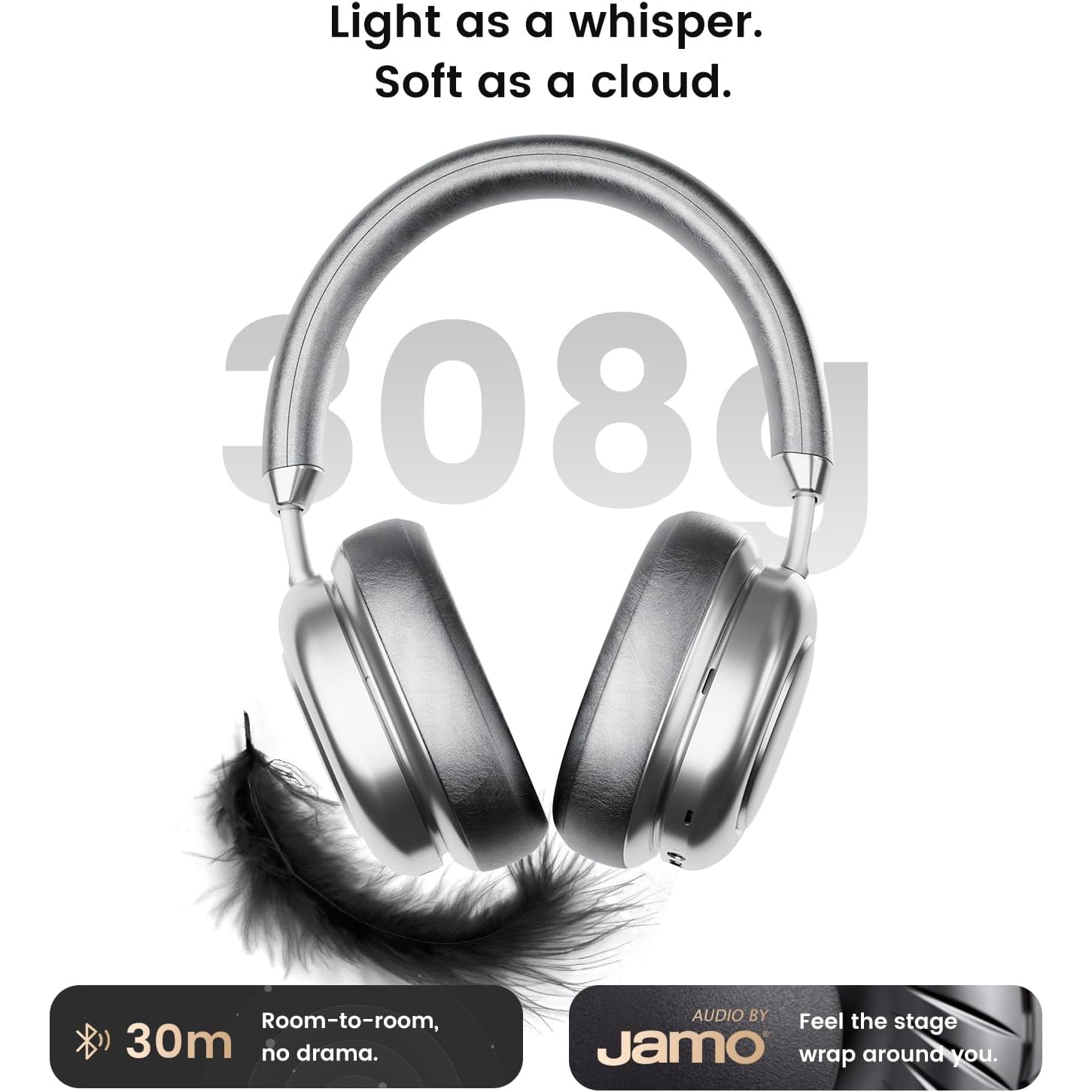 Wireless Bluetooth Over-Ear Headphones with Dual OLED Displays