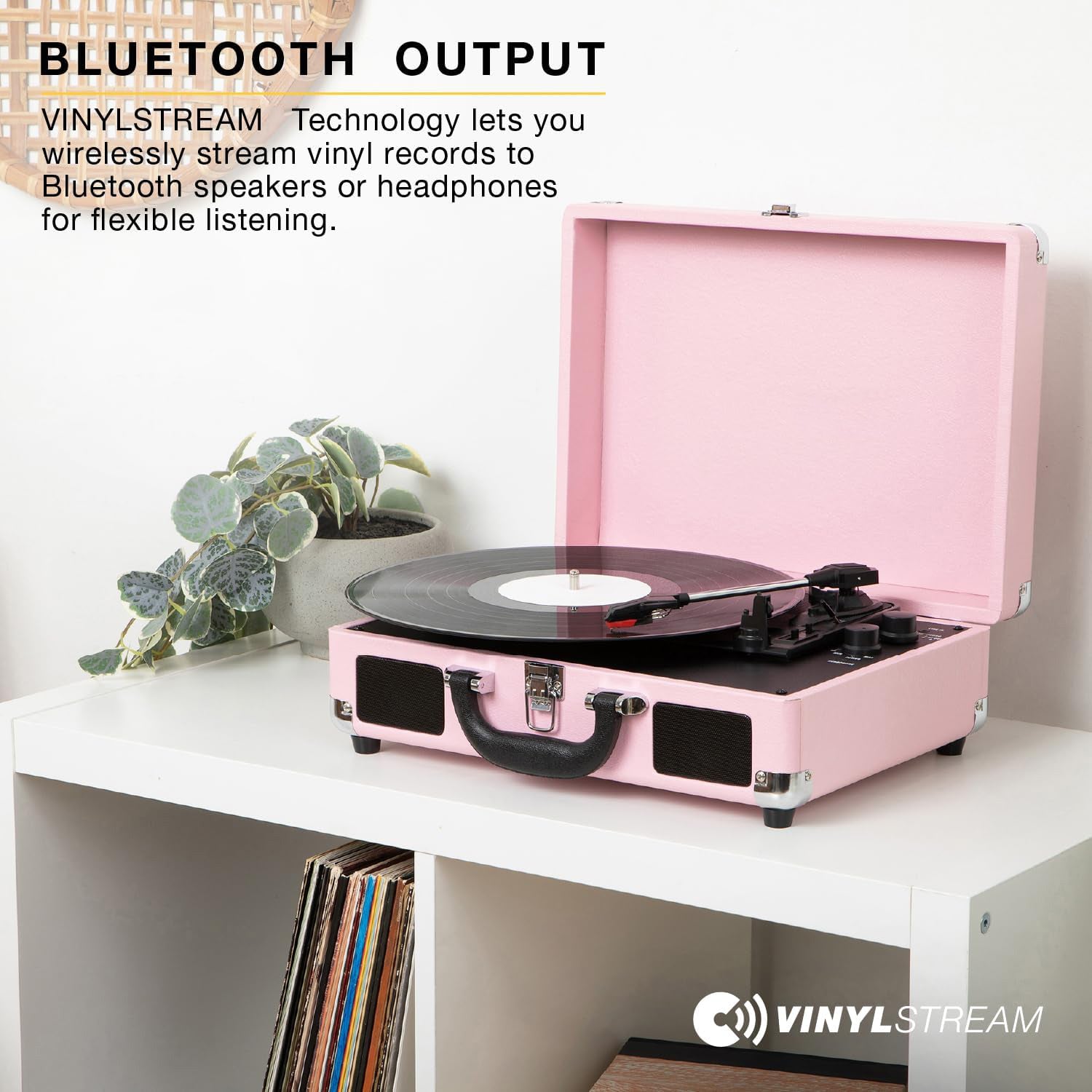 Suitcase Style Bluetooth Turntable Record Player