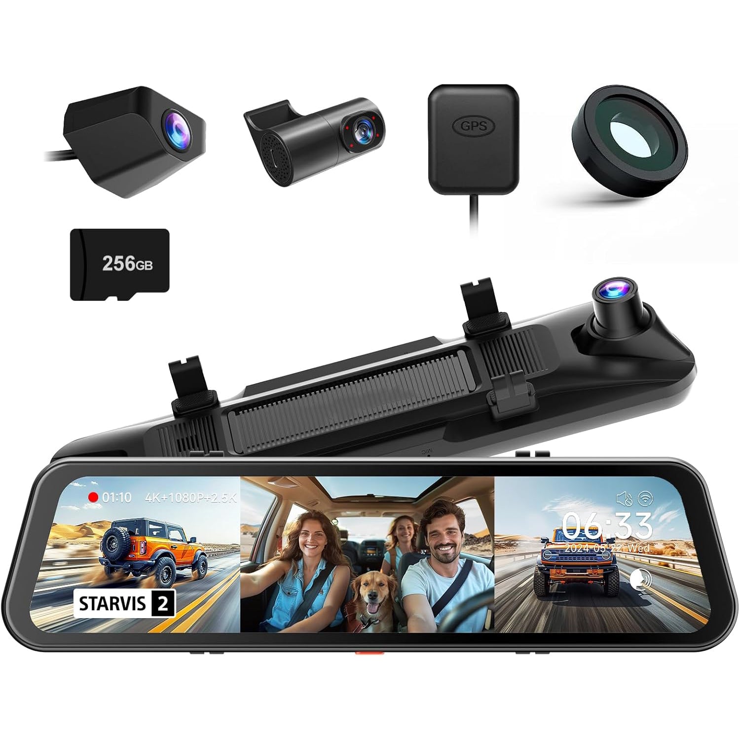 3-in-1 Dash Cam with Circular Polarizing Lens