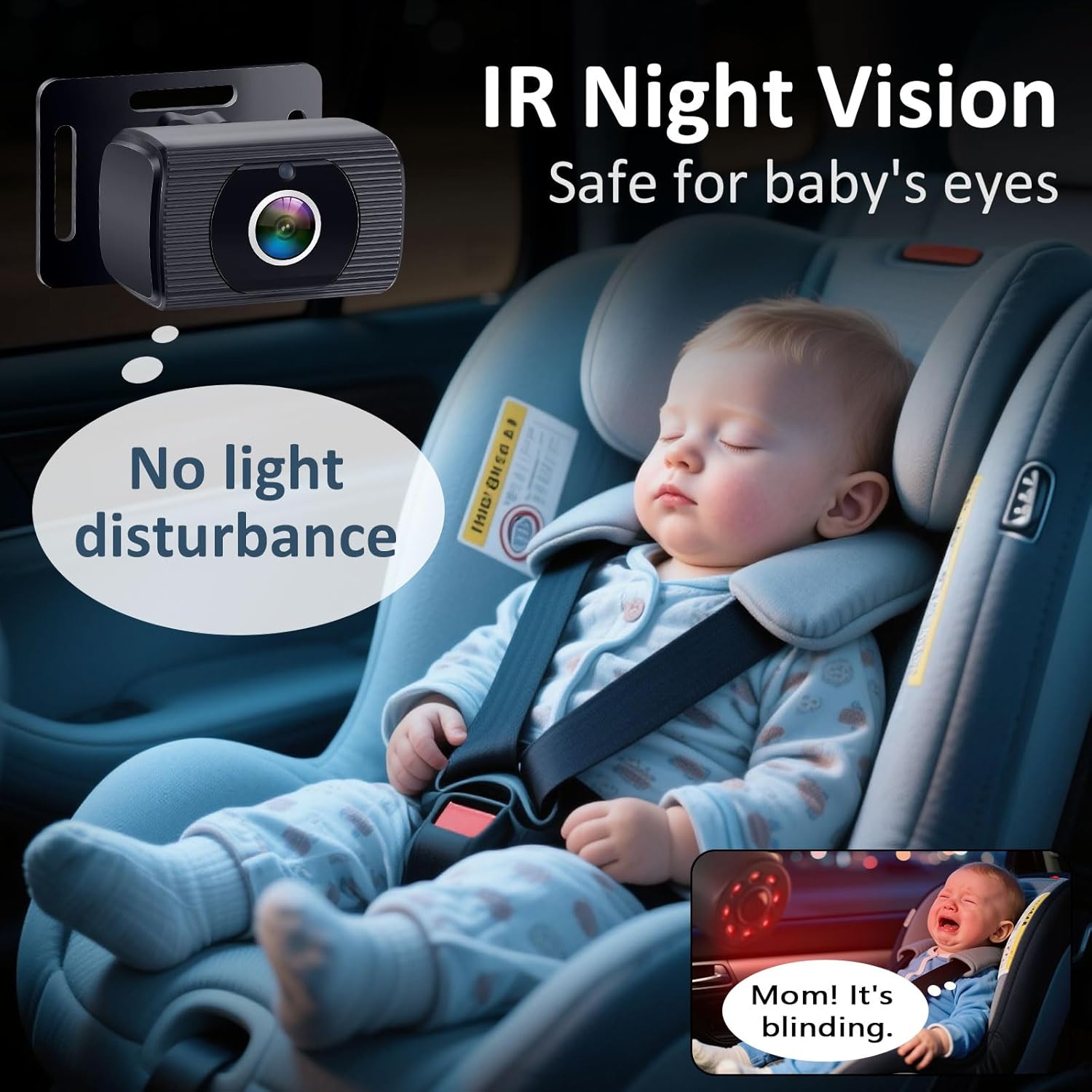 Dual Child Car Camera – 6.9" Ultra-Wide Screen with Two Rear Cameras