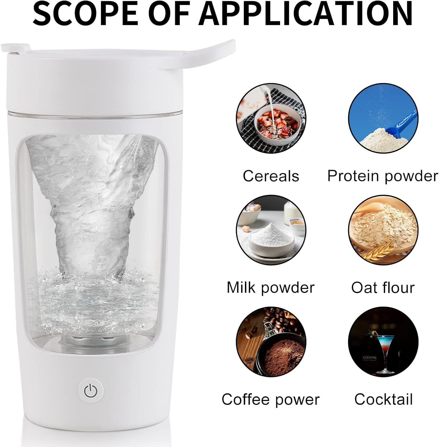 Electric Shaker Bottle –  BPA-Free | USB Rechargeable