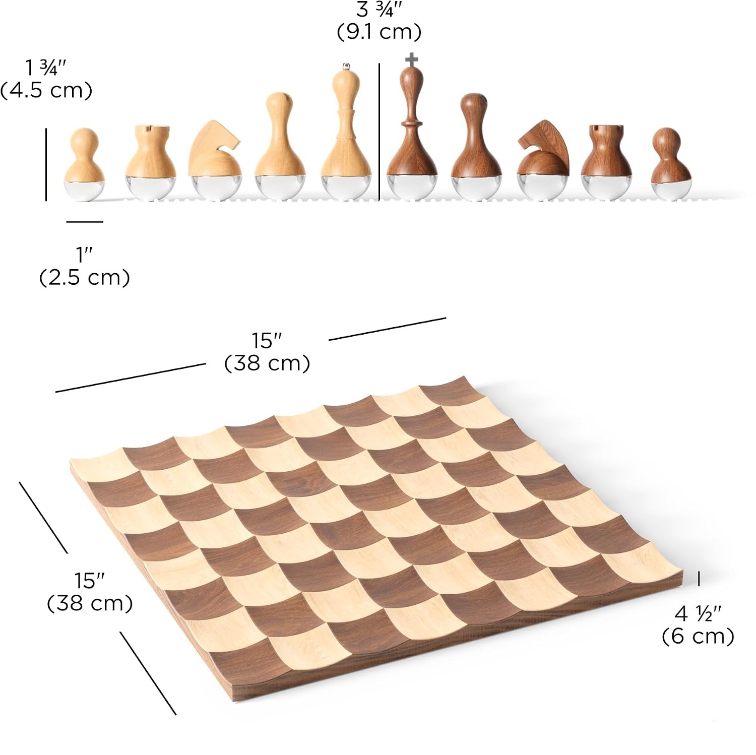 Premium Walnut Wood Chess Set for Two Players, Classic Strategy Board Game & Home Decoration