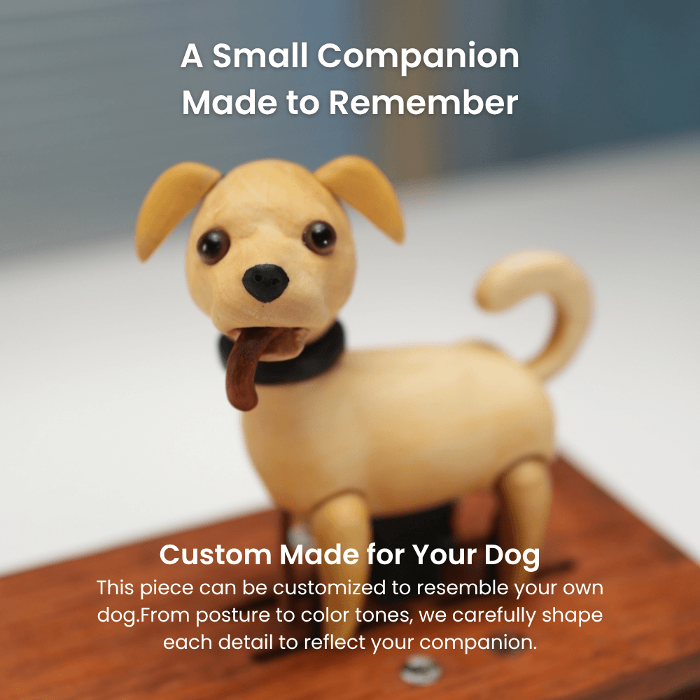 Handmade Wooden Puppy Automaton