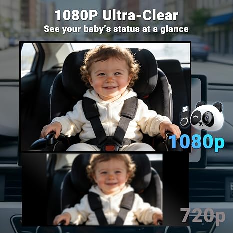 Wireless Baby Car Monitor Camera with Real-Time Rear Seat View, HD Night Vision & Safe Driving Assistance