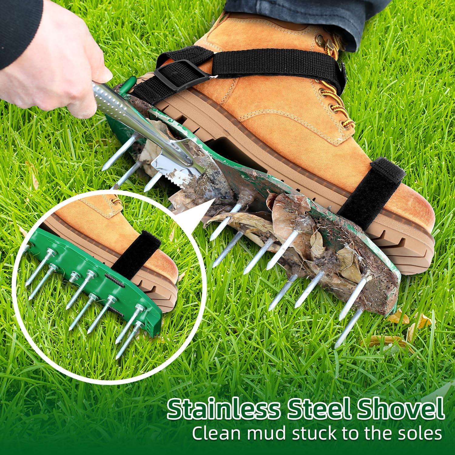 Heavy Duty Spiked Aerating Sandals – Hook & Loop Straps