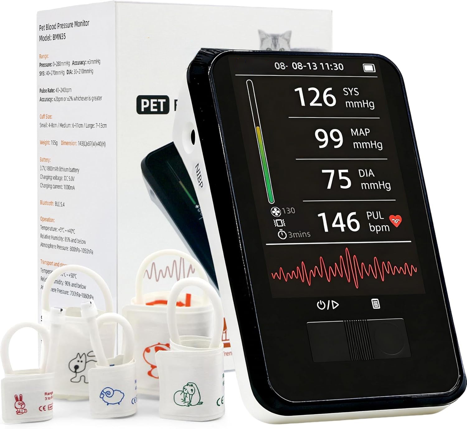 Veterinary blood pressure monitors suitable for dogs and cats