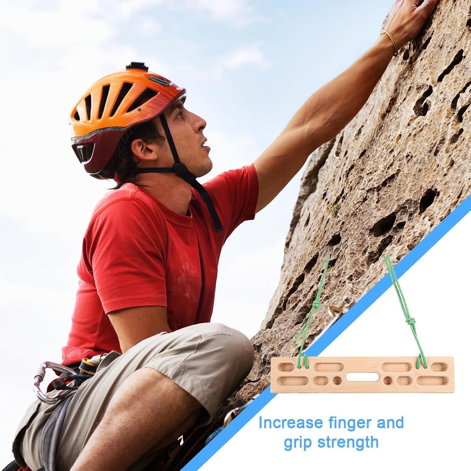 Portable Hangboard – Natural Wood Rock Climbing Hangboard