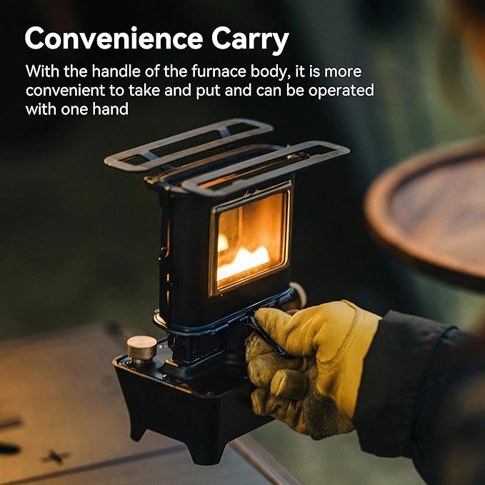 Portable outdoor lighting cooking and heating stove
