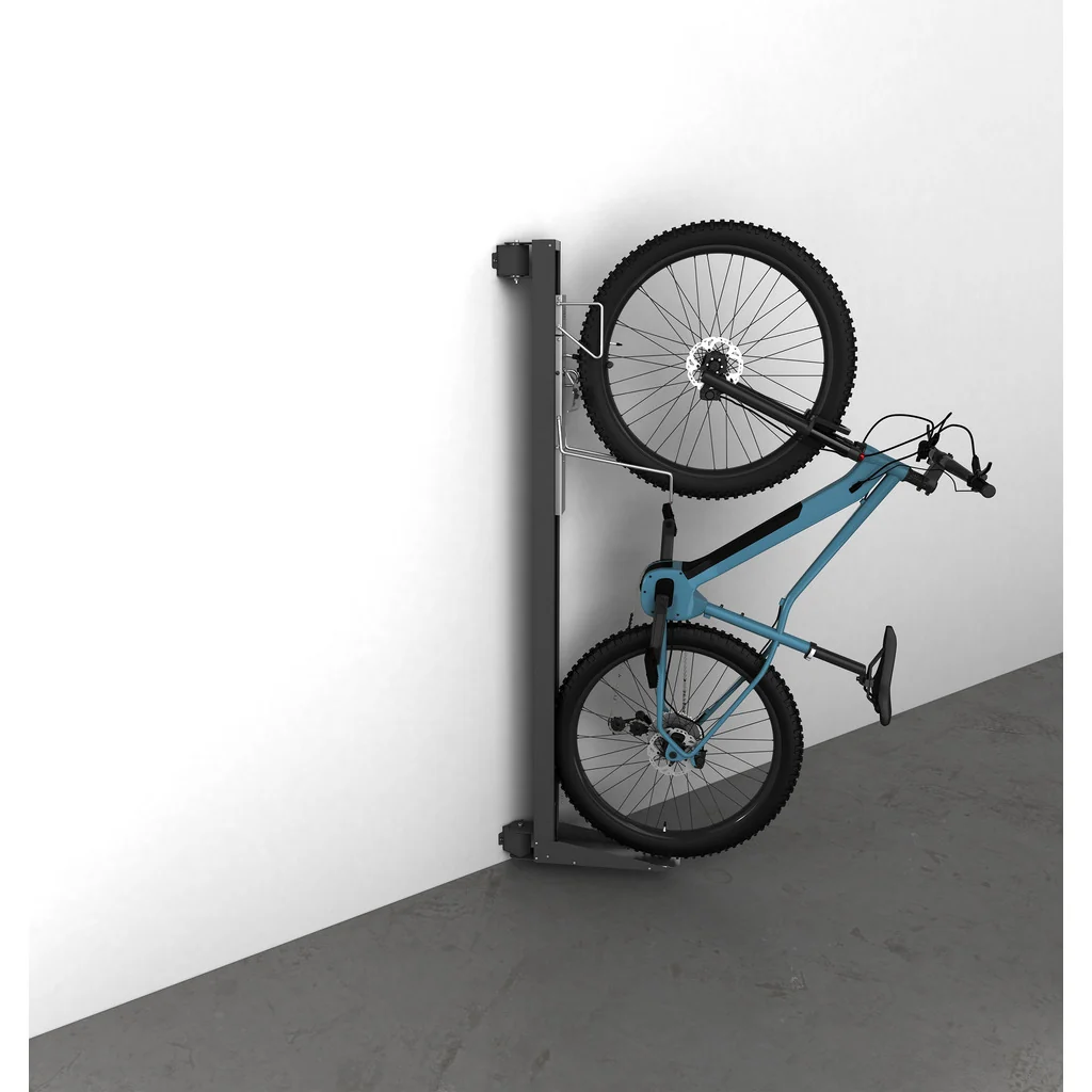 Space-Saving Vertical Bicycle Lift with Swivel Mount, Spring-Assisted Lifting & Secure Wall Storage