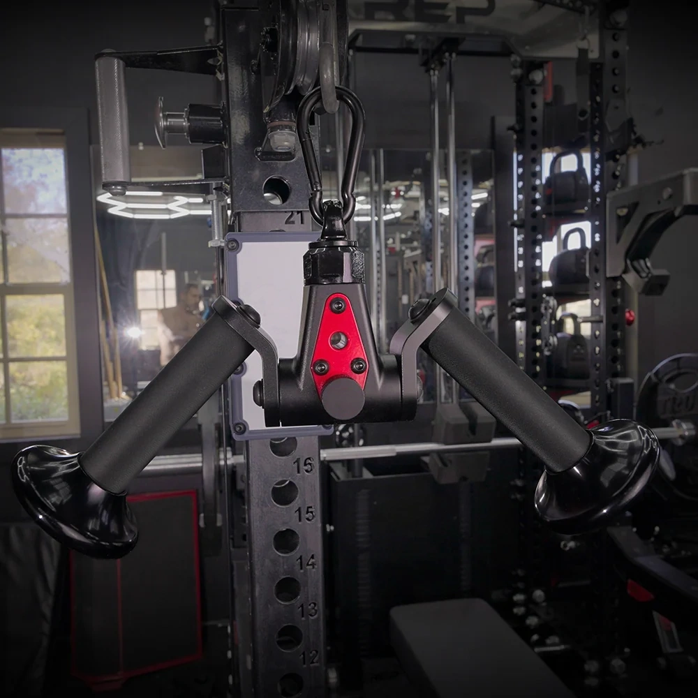 Rotating & Fixed Tricep Pushdown Attachment with Ergonomic Grip for Cable Machines, Triceps Training & Strength Workouts