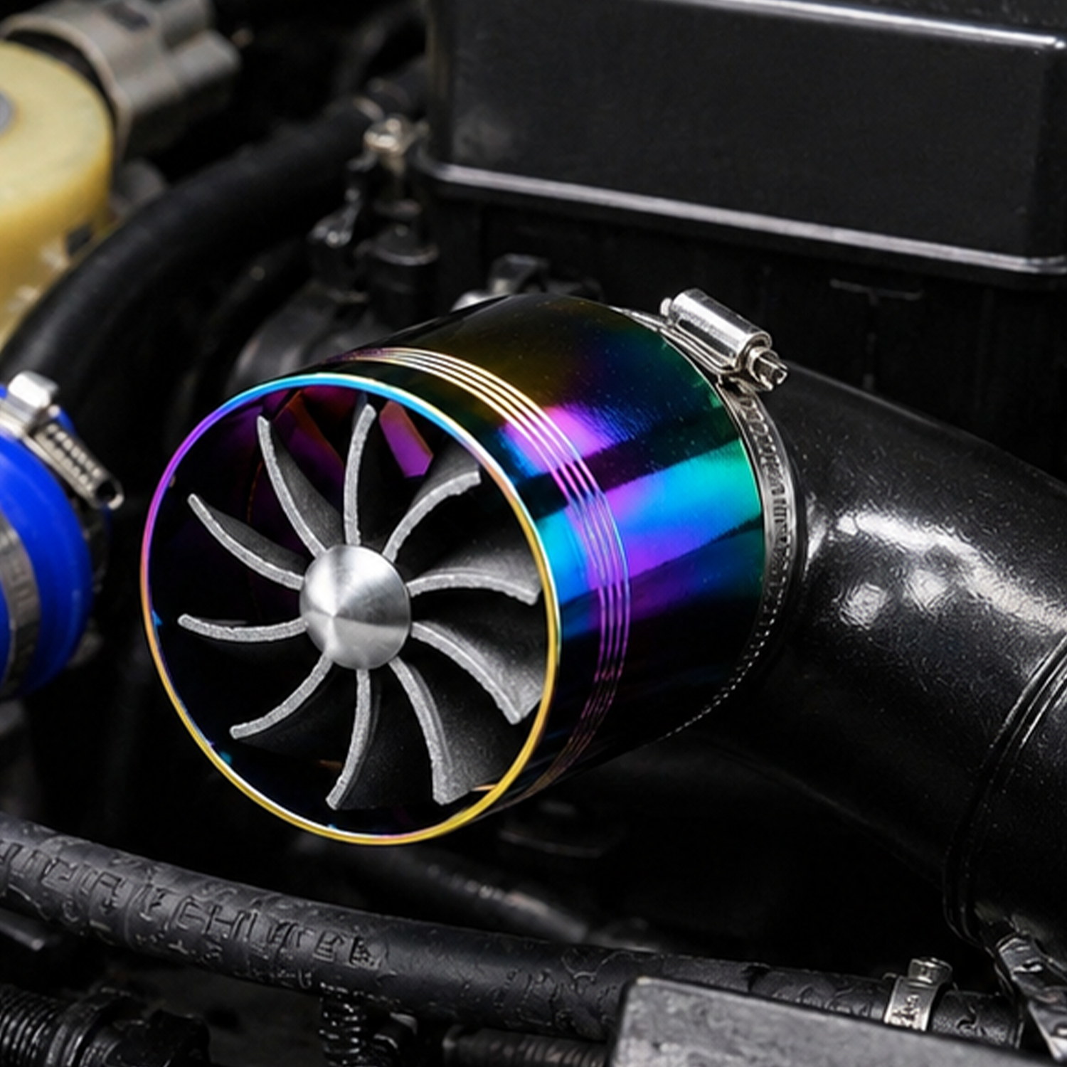 Turbo intake fuel saver single fan turbo