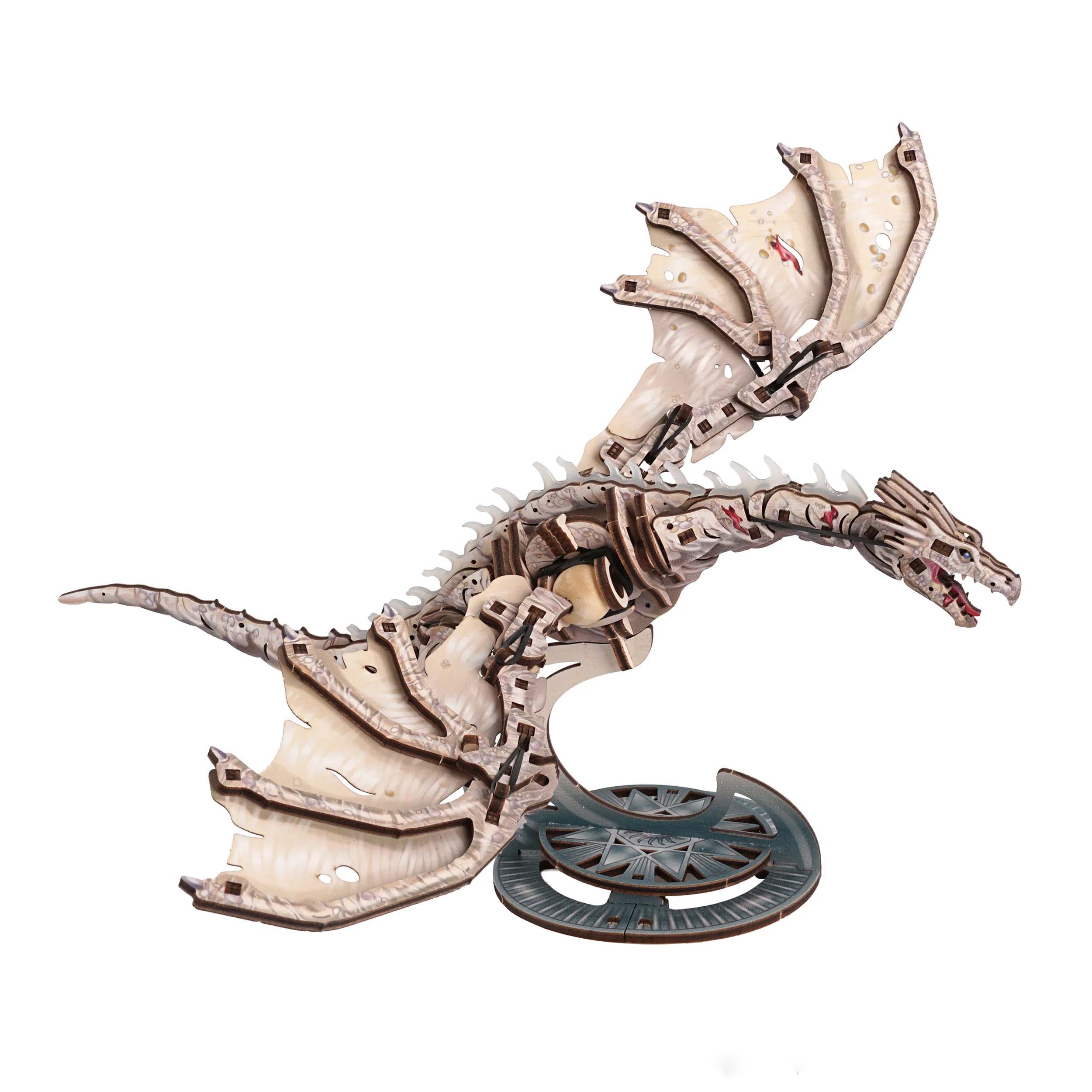Mechanical wooden dragon model