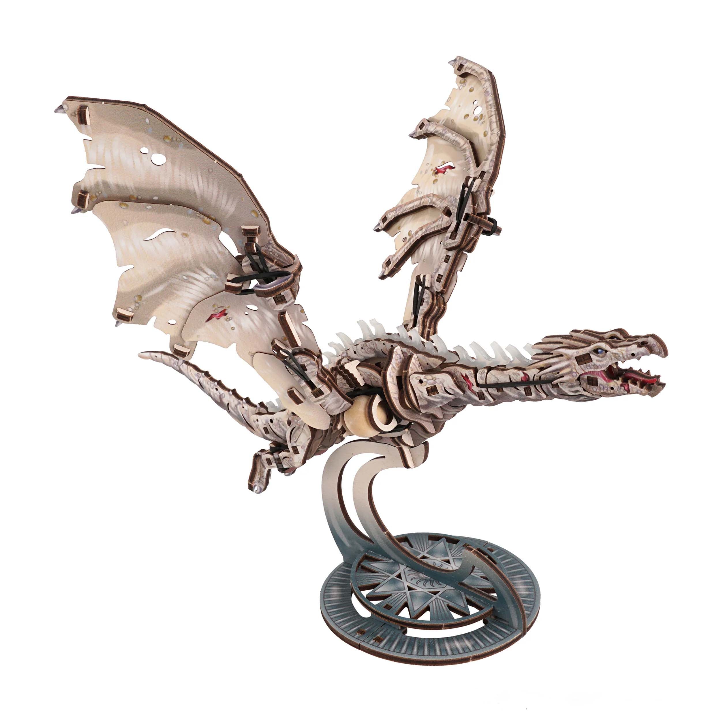 Mechanical wooden dragon model