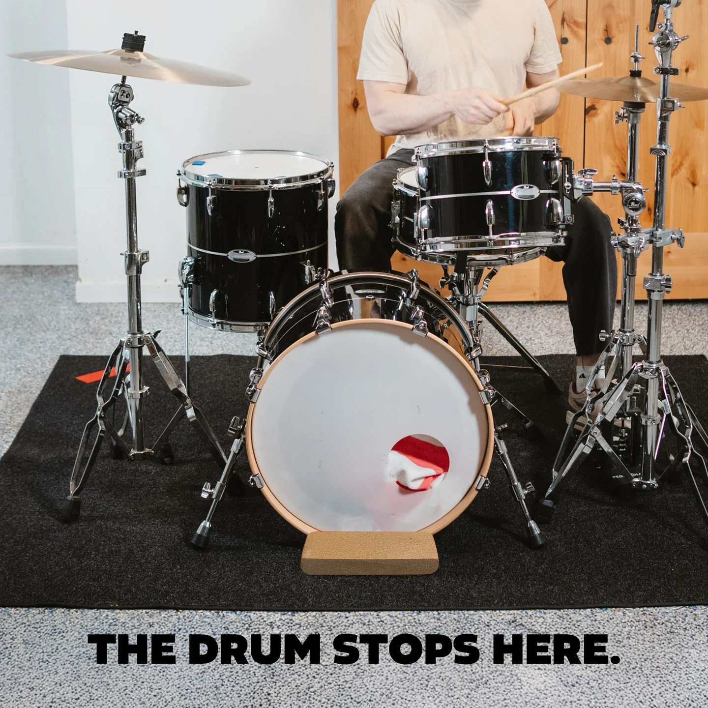 Bass Drum Stabilizer with Shock-Absorbing Anchor Design, Anti-Slip Kick Drum Stopper for Acoustic & Electronic Drum Kits