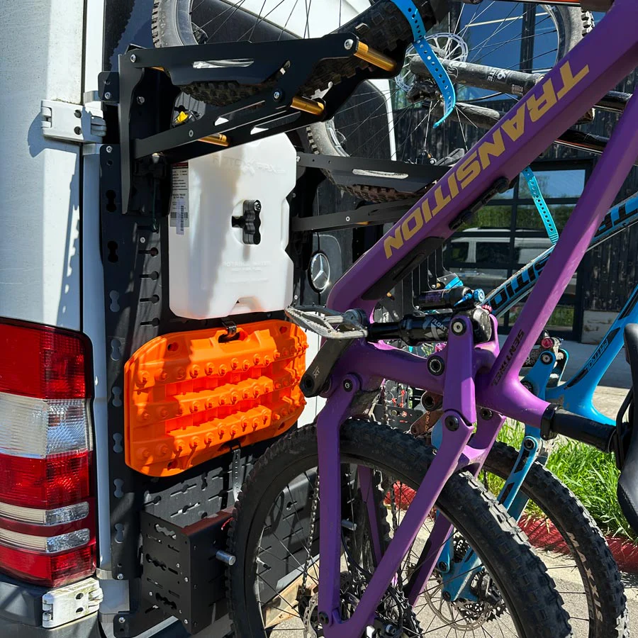 Vertical Panel Bike Rack for Van Doors, Compact Bike Storage & Adventure Travel