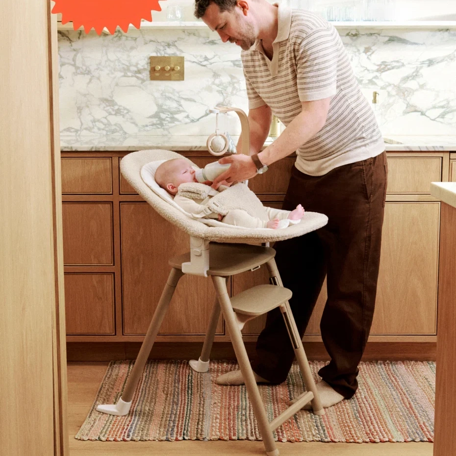 Baby Rocker with 3-Position Recline, Organic Cotton Liner & Sensory Toy Bar