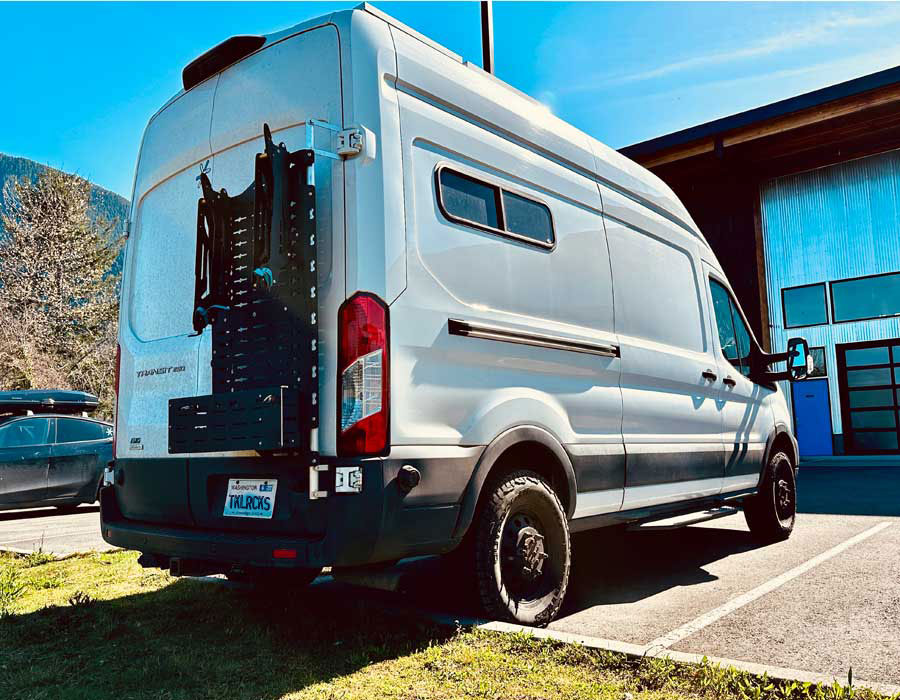 Vertical Panel Bike Rack for Van Doors, Compact Bike Storage & Adventure Travel