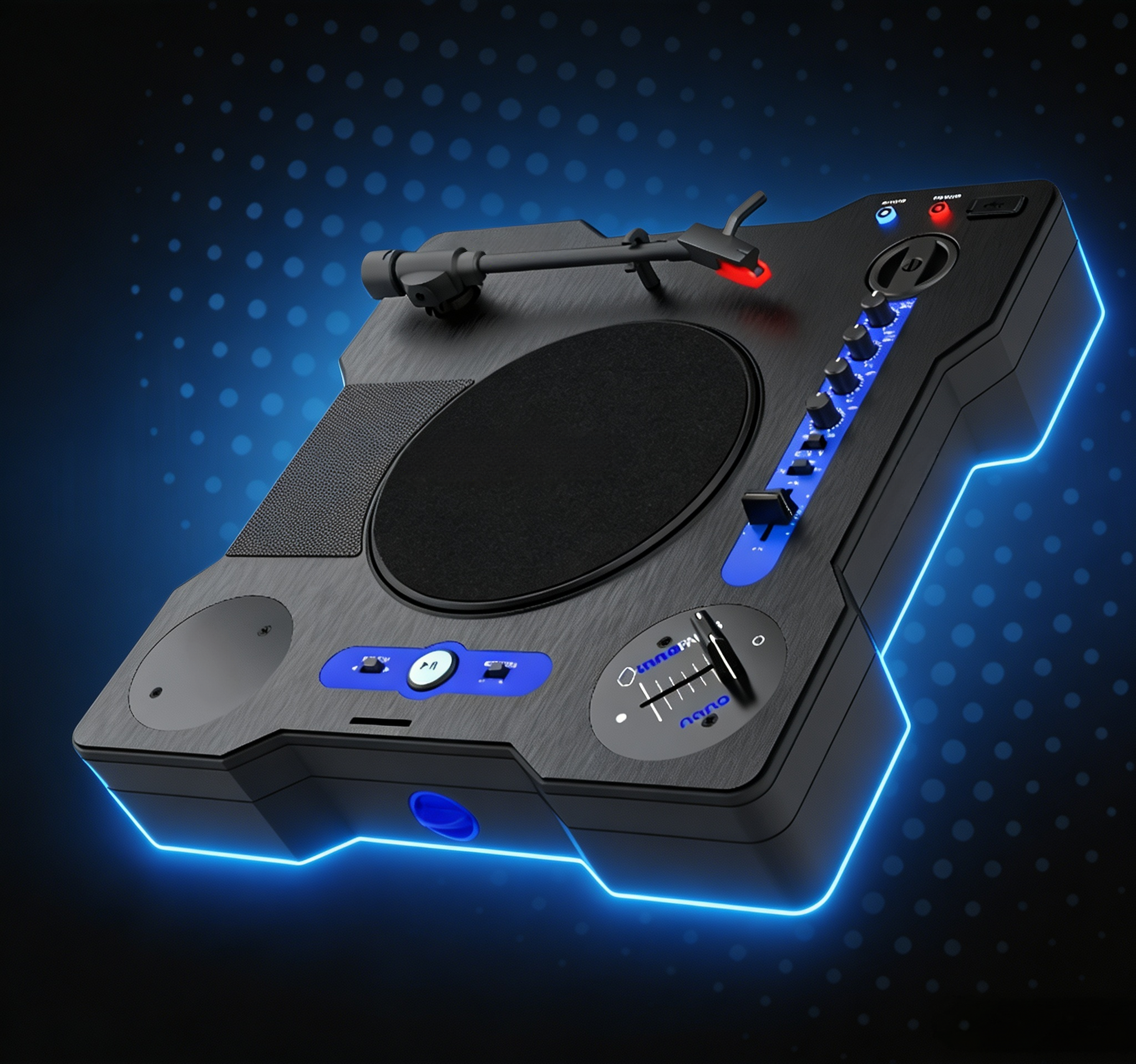 Portable Scratch Turntable with Built-In Speaker, Bluetooth, Rechargeable Battery & USB Recording