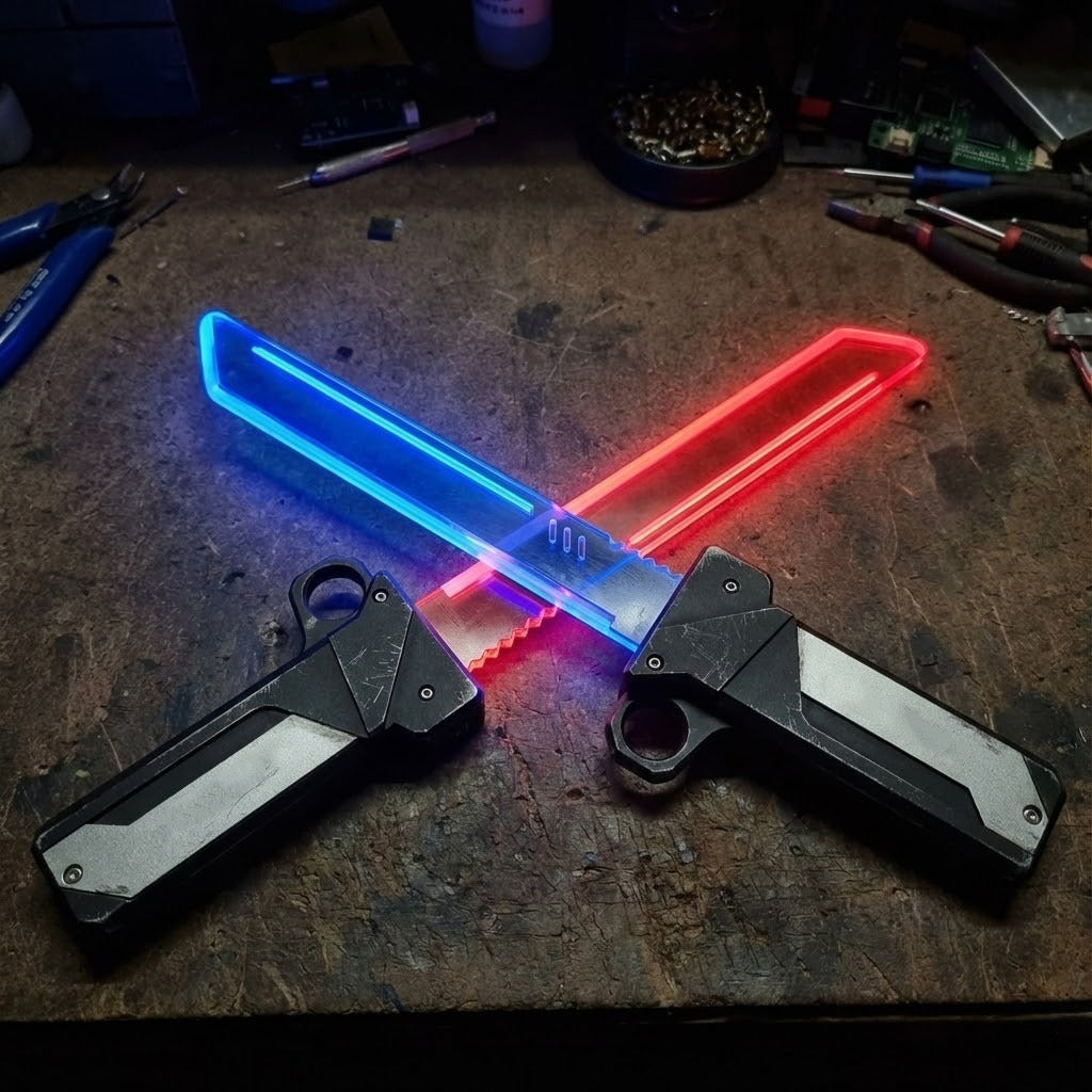 Dual Blade LED Light Toy Sword Futuristic Design