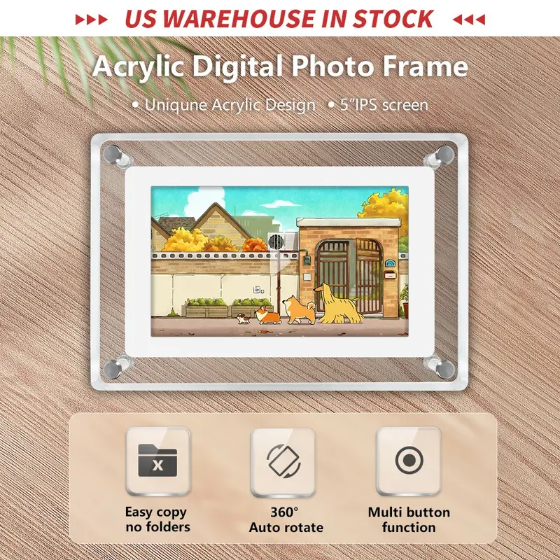 📸 5-Inch Digital Photo Frame – Compact Display for Family & Memory Sharing