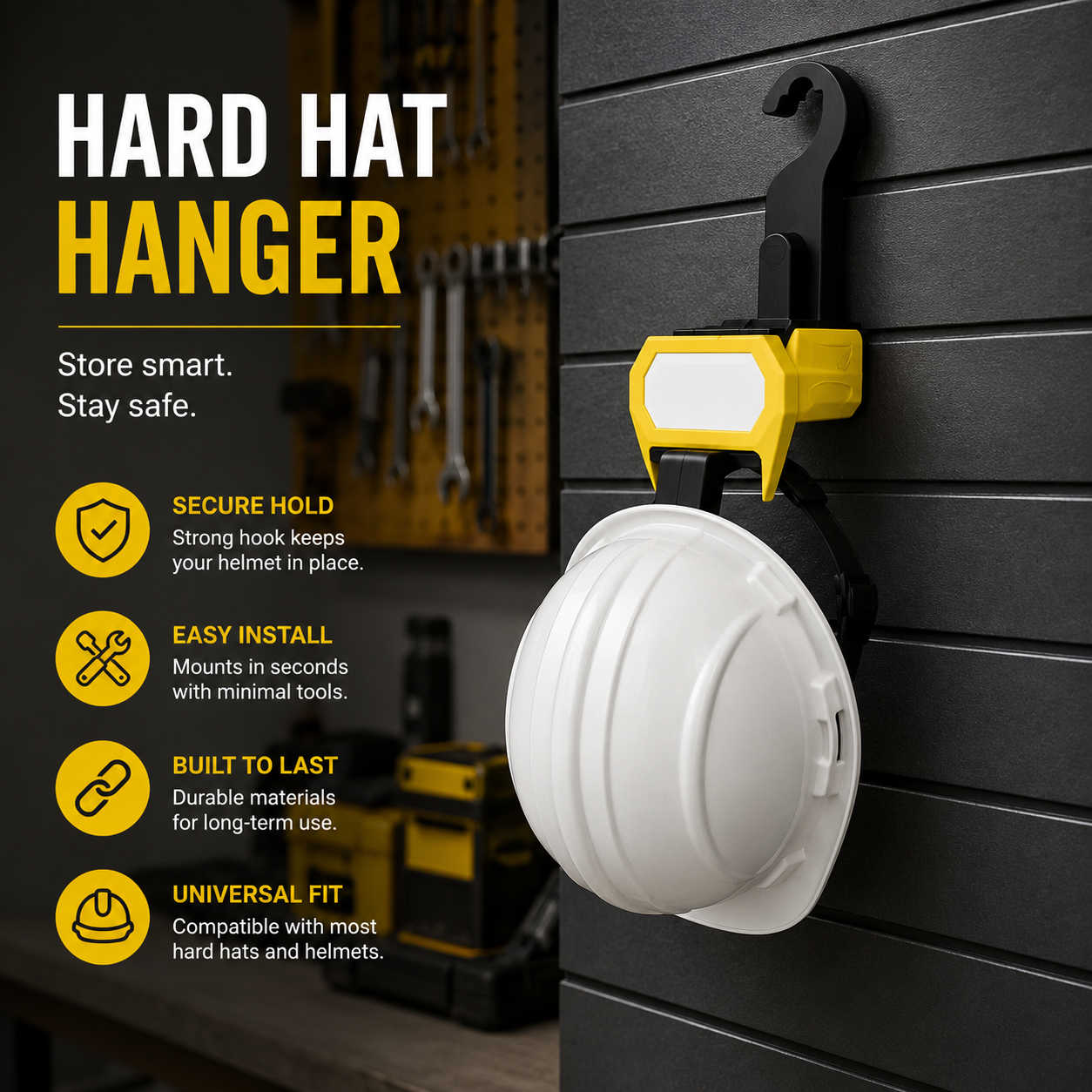 Safety Helmet Storage Rack for Vehicles