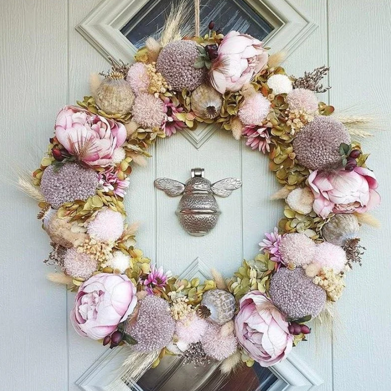 Handcrafted nickel-plated bumblebee door knocker | Polished brass trim