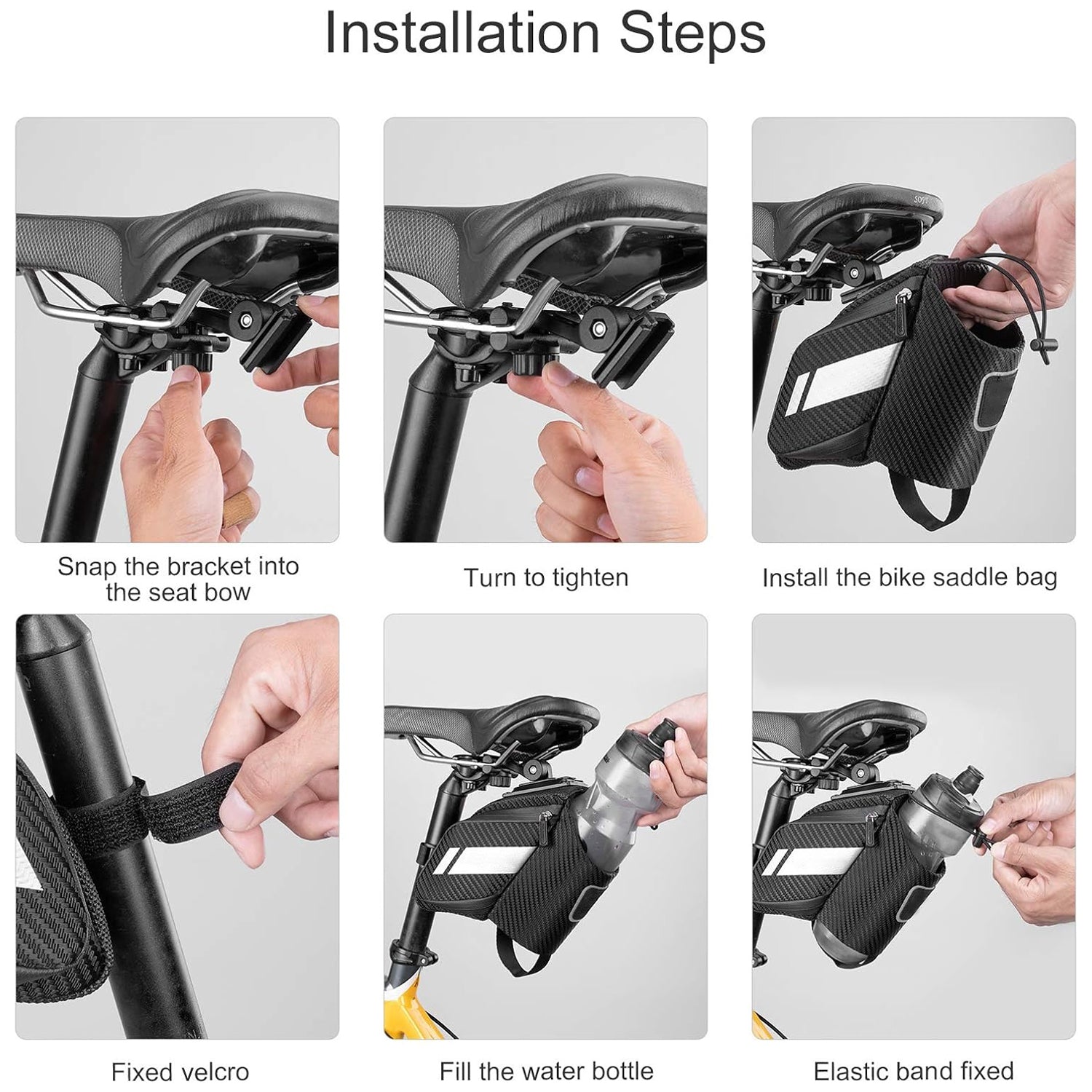 Bicycle Saddle Bag with Water Bottle Holder