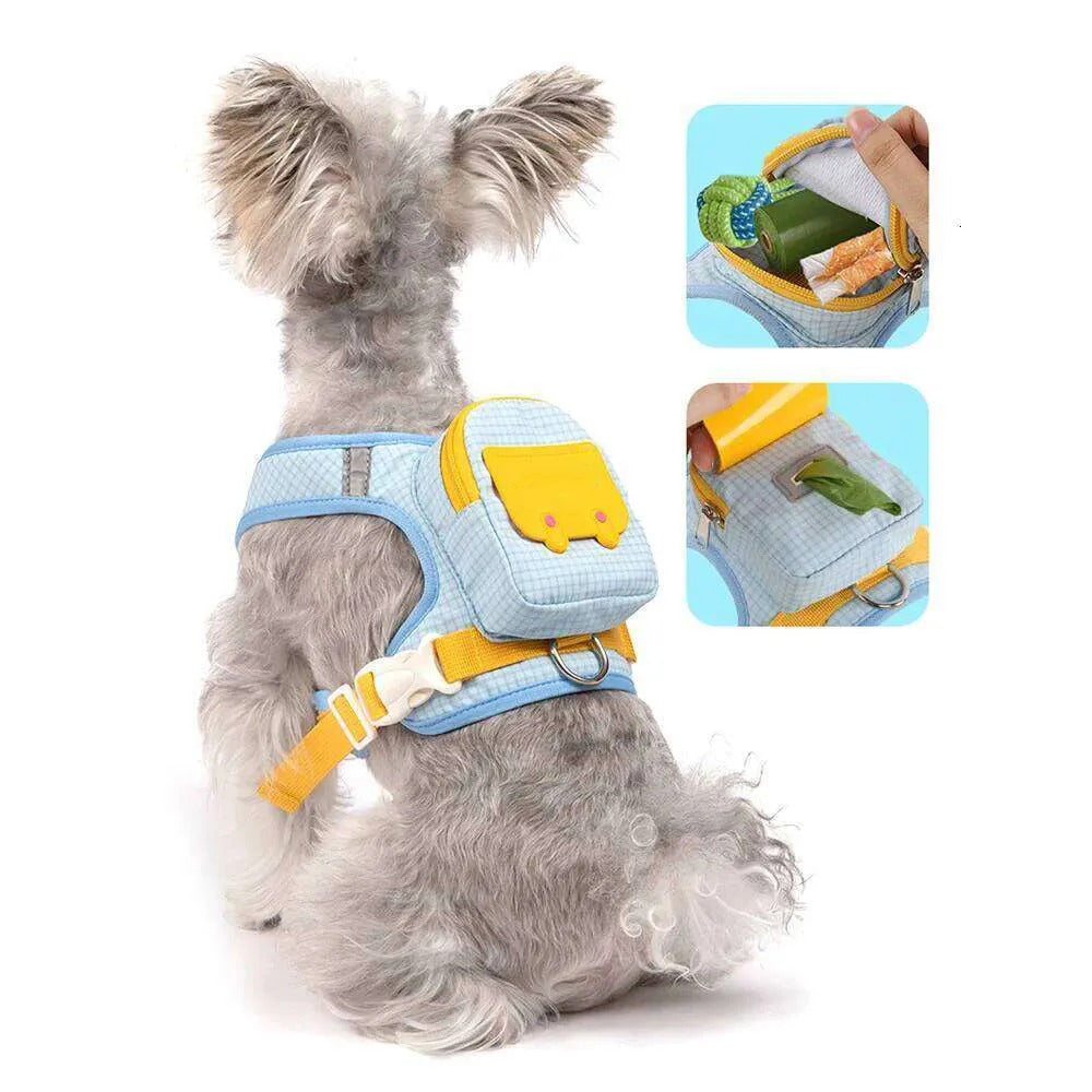 Reflective Pet Vest with Backpack — Comfortable Dog Walking Harness