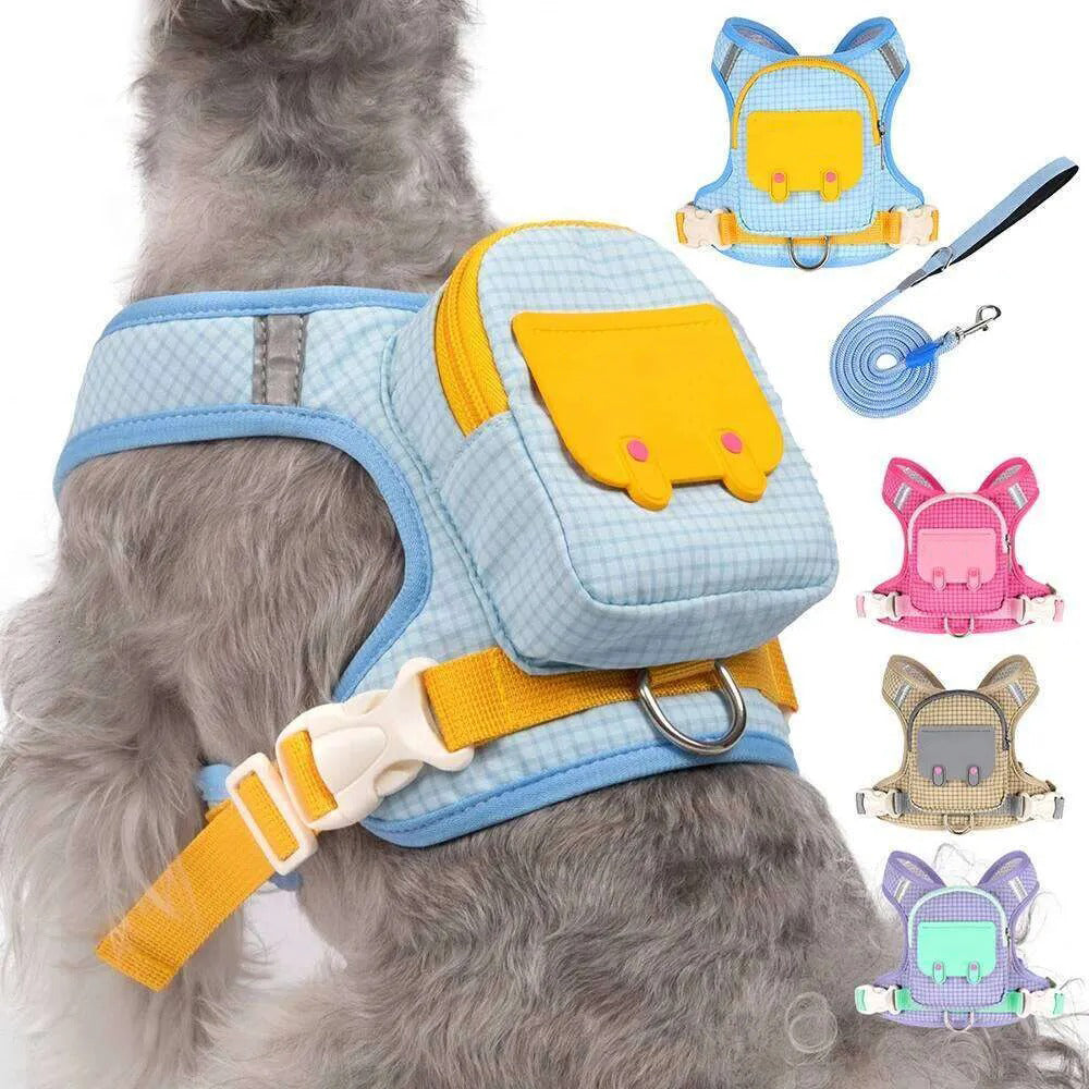 Reflective Pet Vest with Backpack — Comfortable Dog Walking Harness