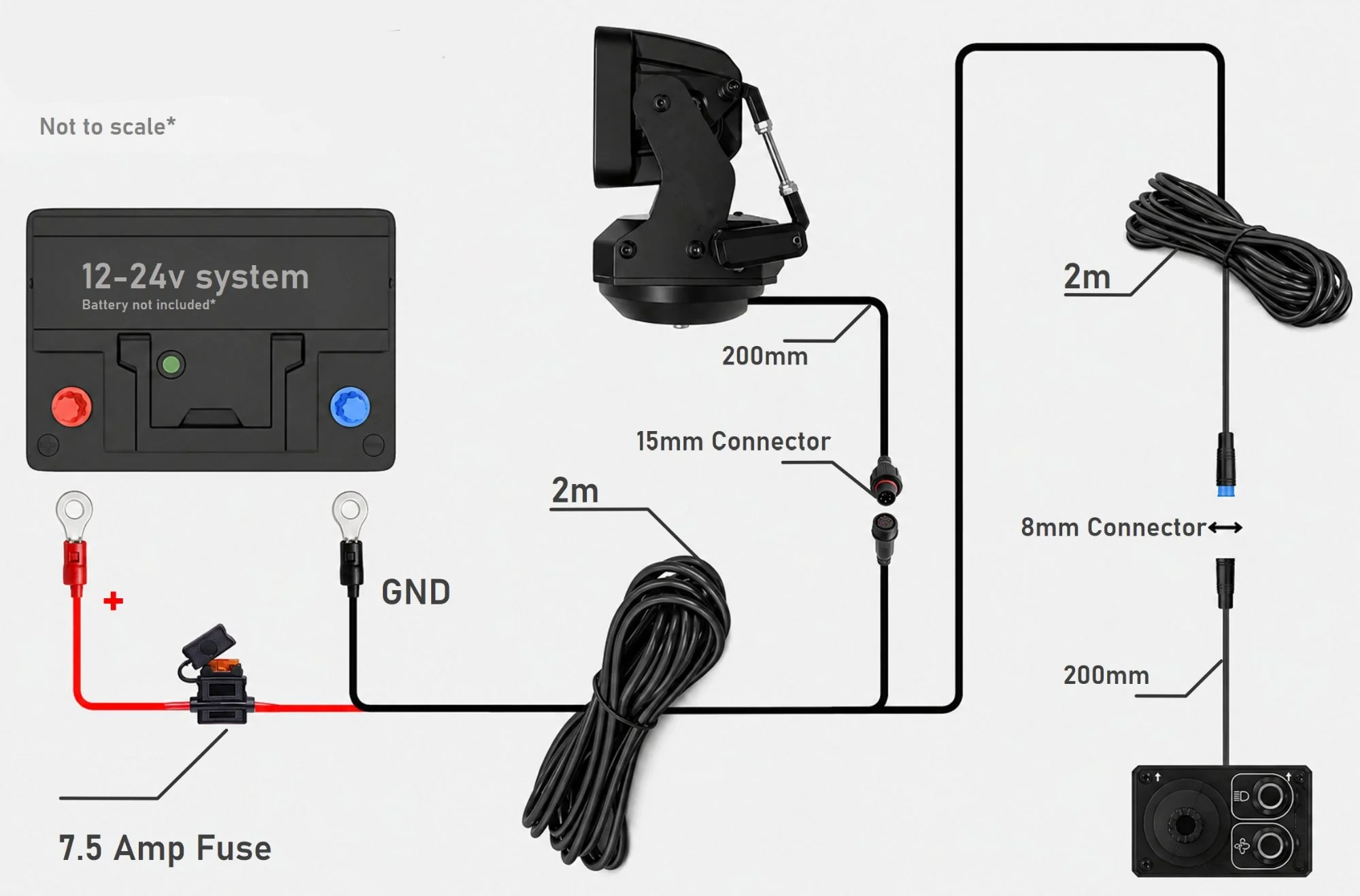 Remote Controlled Rotating LED Spotlight with 4800LM High Output, Waterproof Design & Adjustable Beam for Off-Road Vehicles, Boats and Outdoor Adventures
