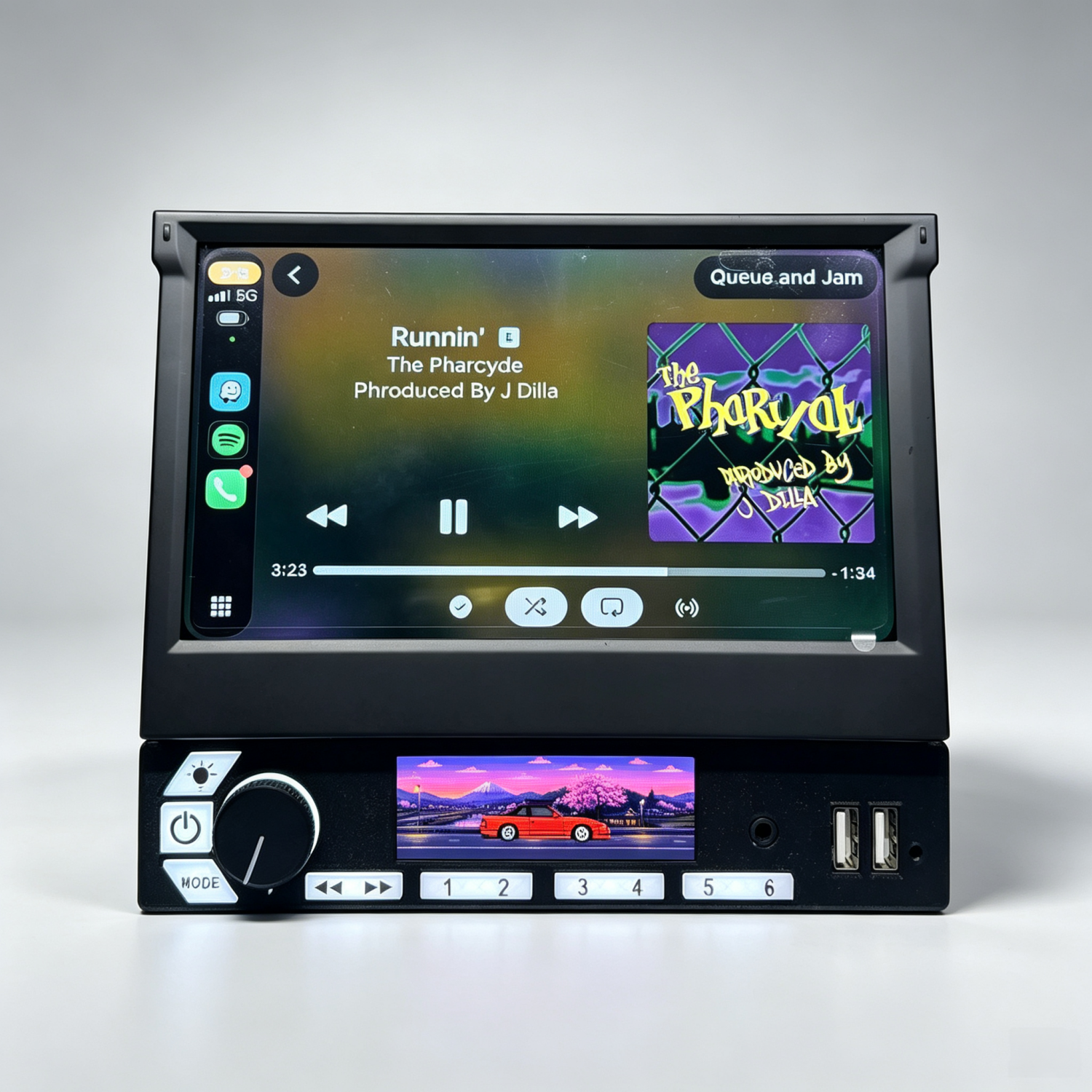 Fold-Out CarPlay Head Unit – Retractable Display