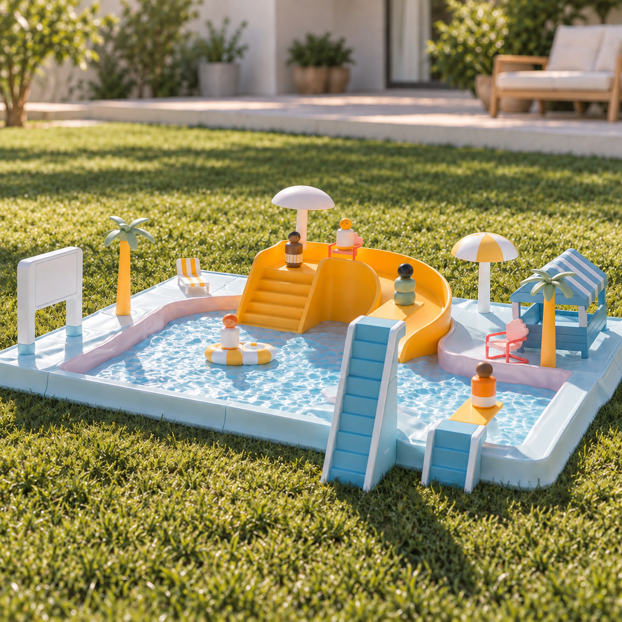 Bring the Backyard Water Park Home Splash, slide, dive & play — right in your own backyard.
