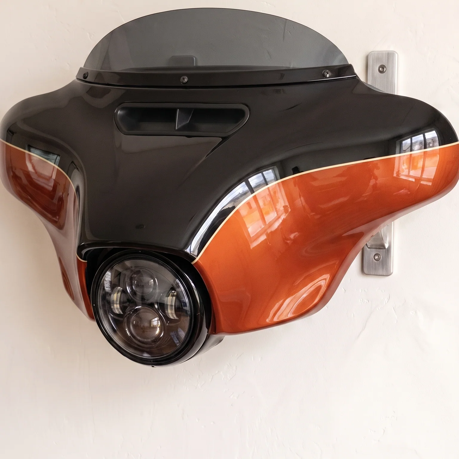 Wall-Mounted Motorcycle Fairing with LED Headlight & Remote – Statement Decor for Garage, Lounge & Office 