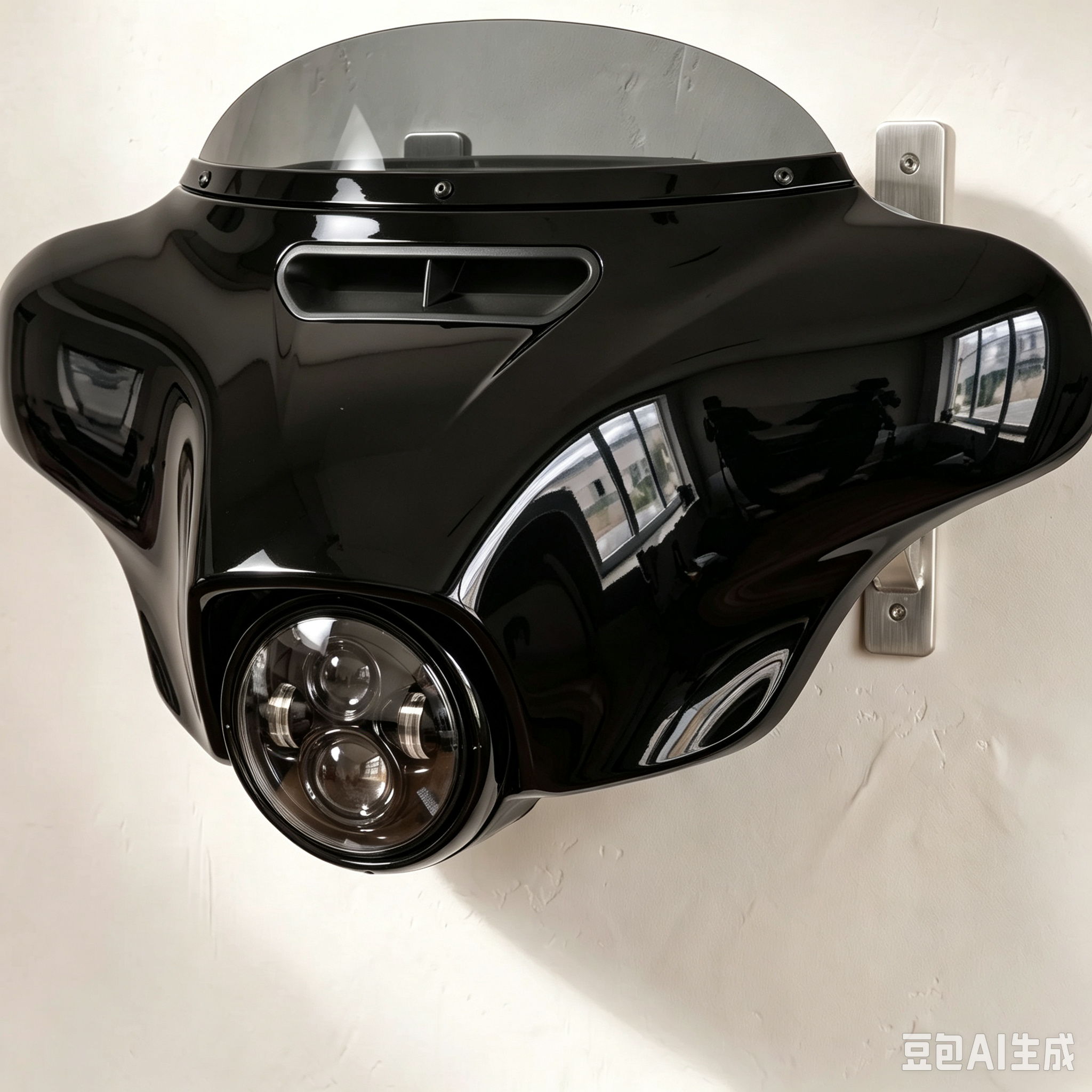 Wall-Mounted Motorcycle Fairing with LED Headlight & Remote – Statement Decor for Garage, Lounge & Office 