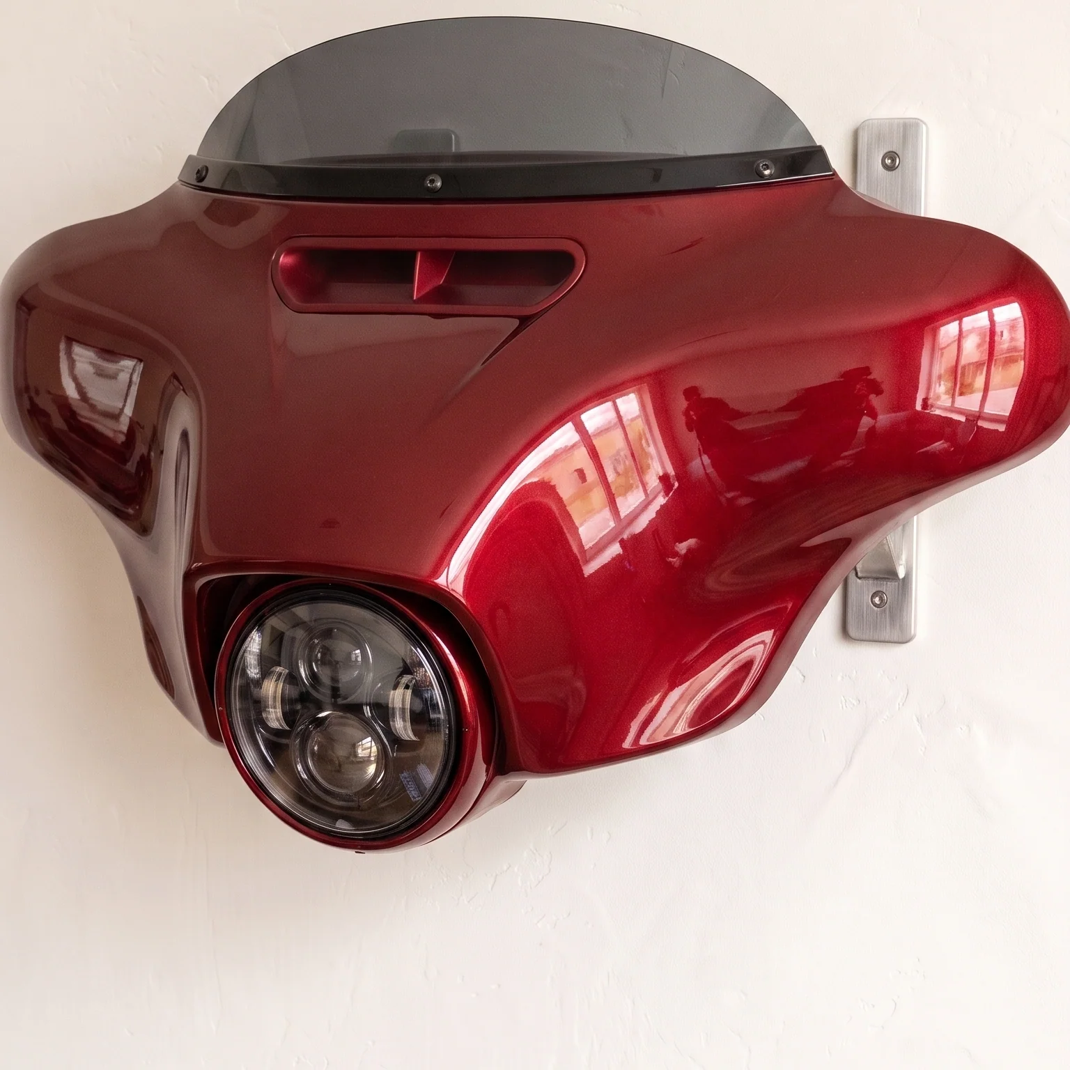 Wall-Mounted Motorcycle Fairing with LED Headlight & Remote – Statement Decor for Garage, Lounge & Office 