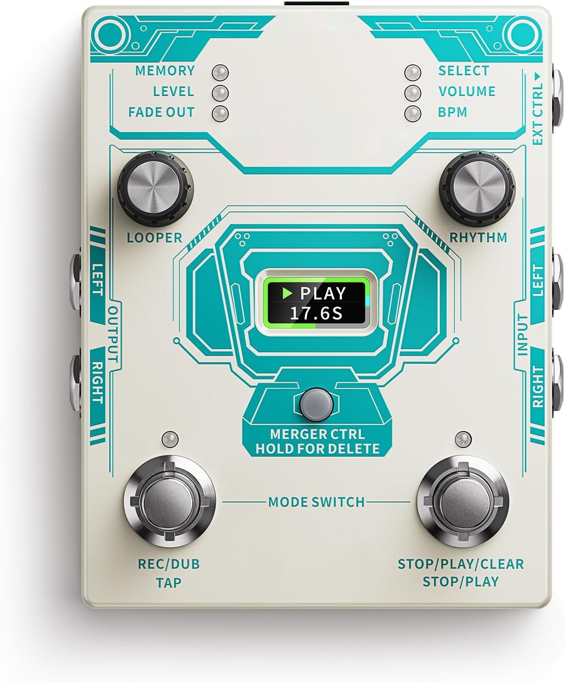 Drum looper stereo guitar loop pedal