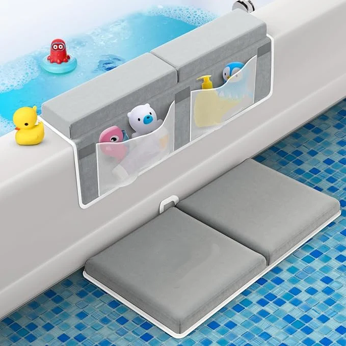 Baby Bath Kneeler & Elbow Rest Set – Memory Foam Comfort for Parents