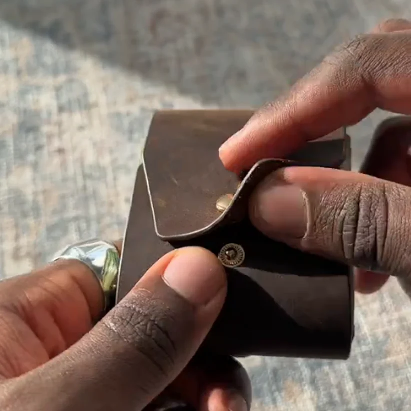 magnetic leather wallet