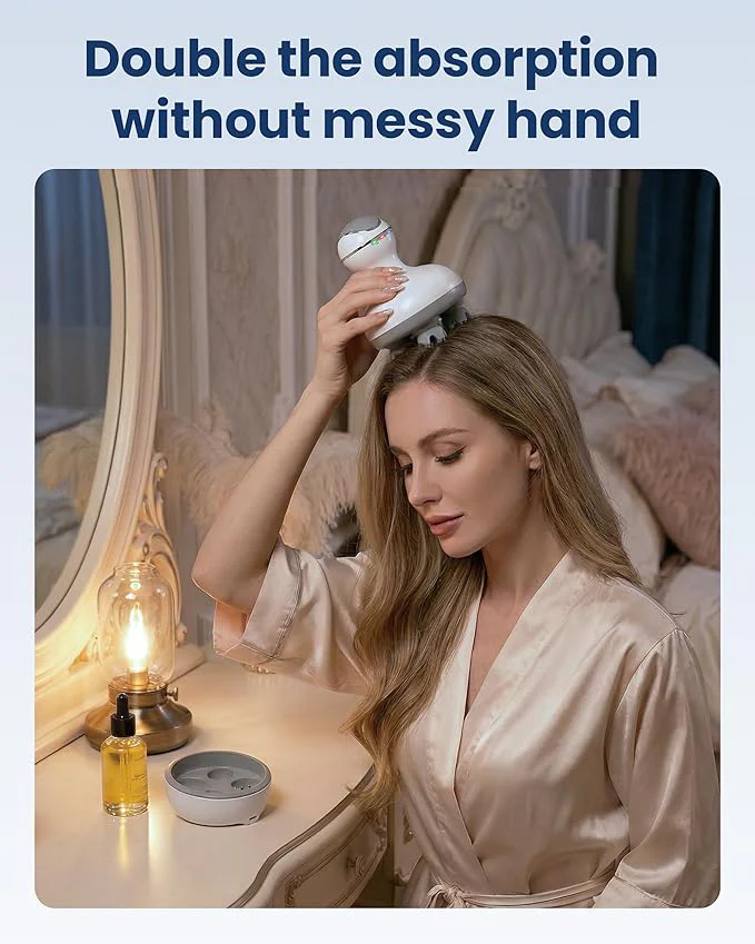 Electric cordless scalp massager with 84 kneading massage heads