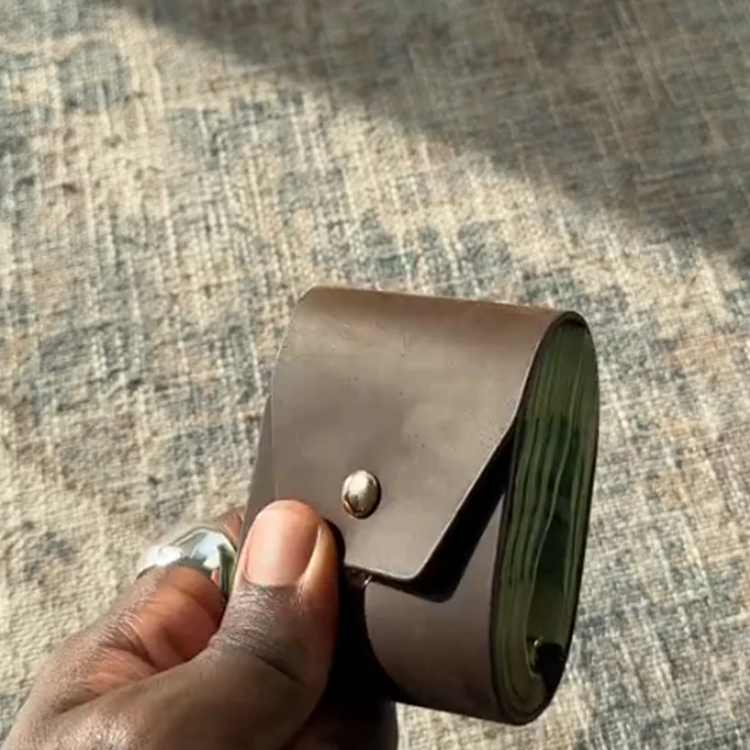 magnetic leather wallet