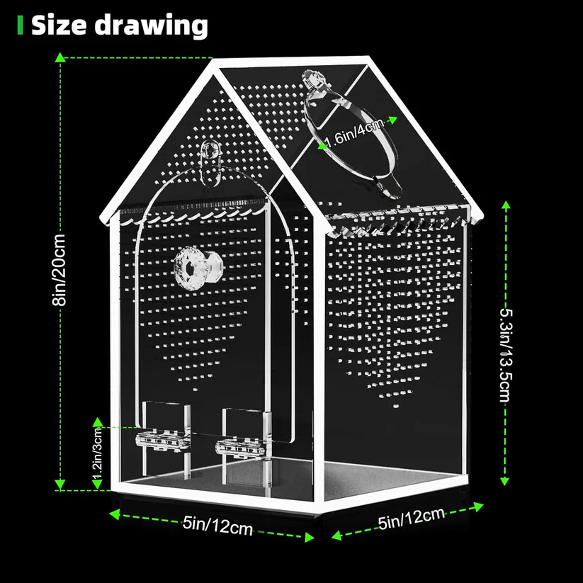 Seamless acrylic jumping spider enclosure