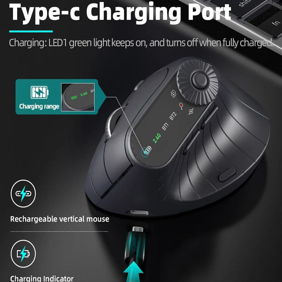 Smart Vertical Mouse – Ergonomic Wireless