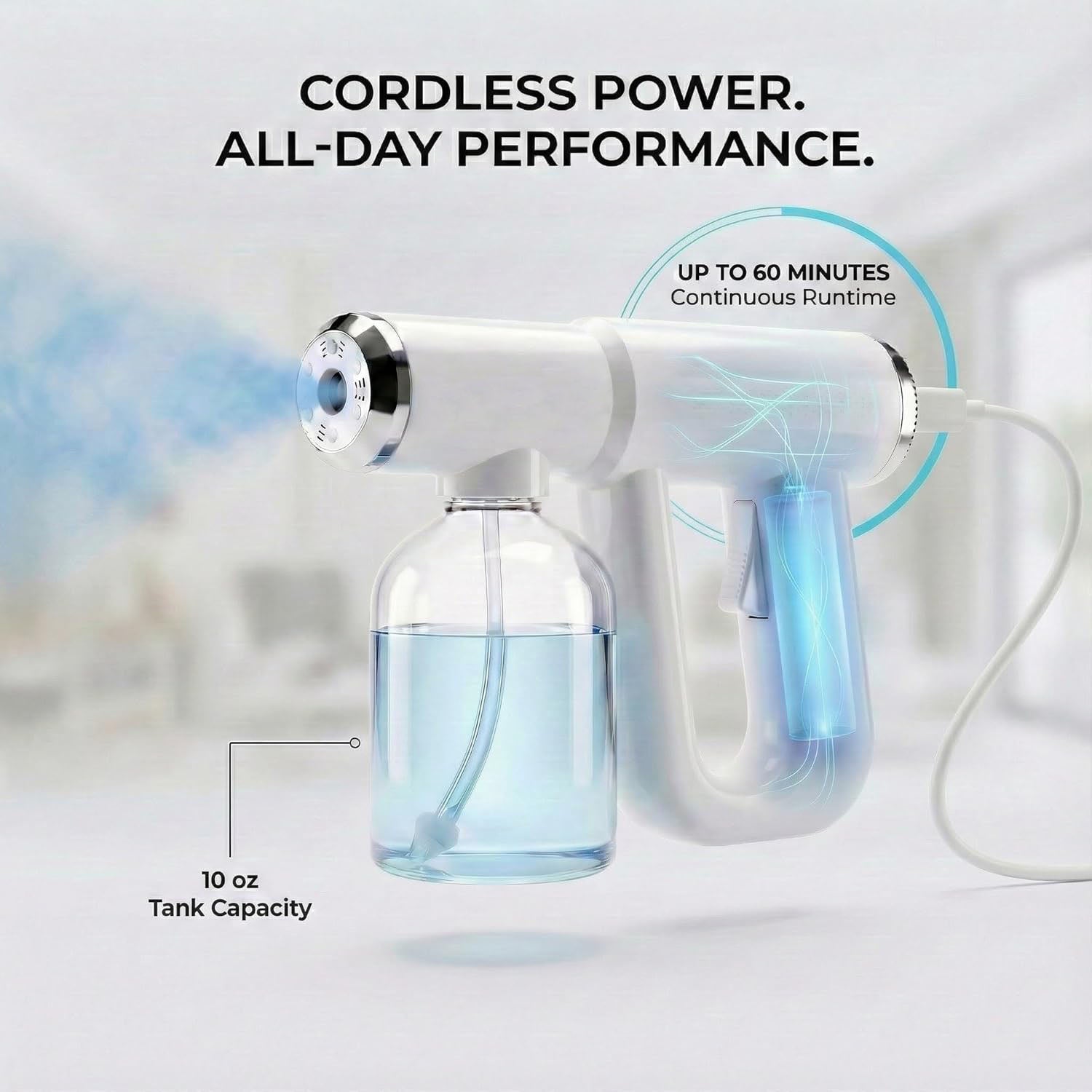Professional Nano Spray Gun – Blue Light, Mister & Nano Steam