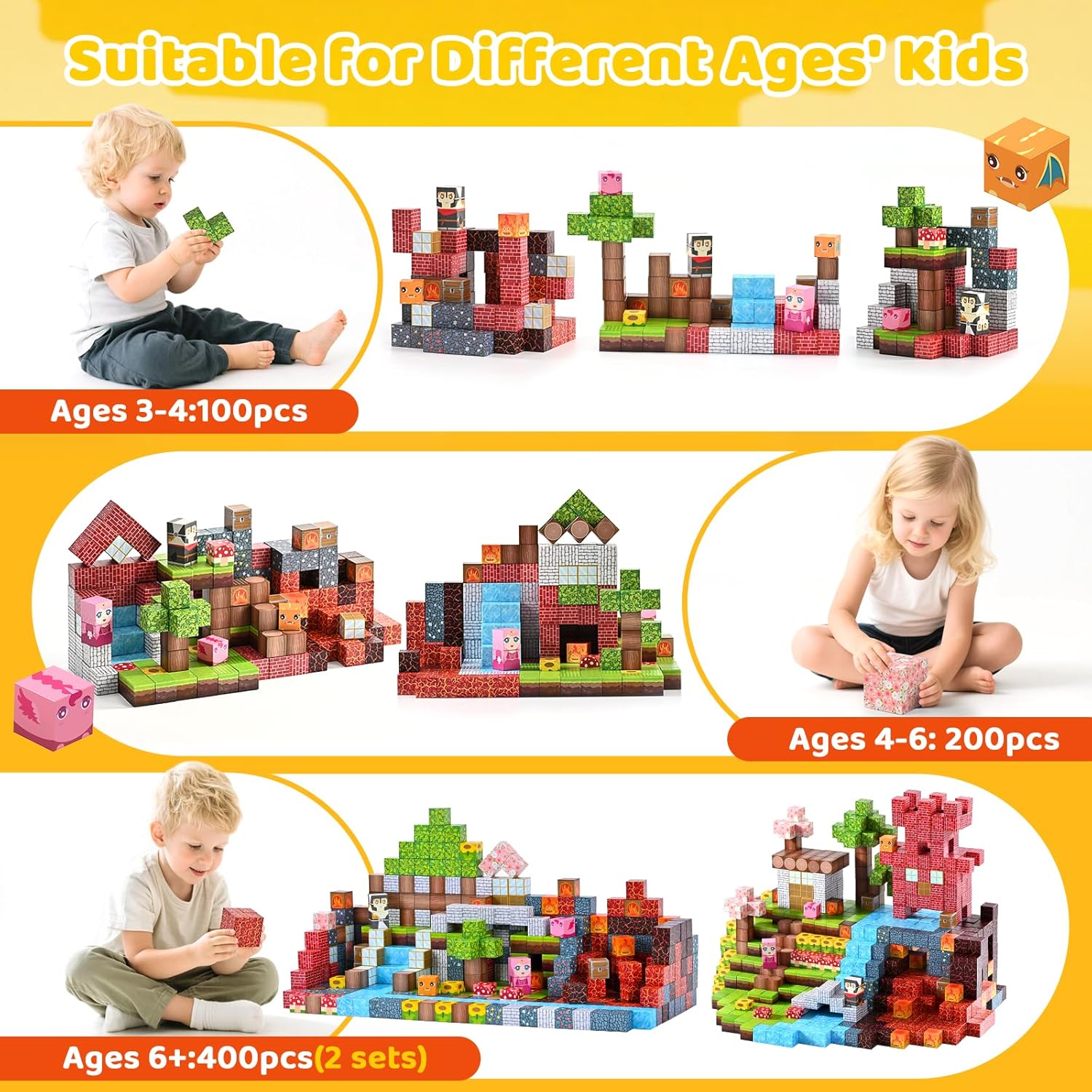 200-Piece Magnetic Building Blocks Set