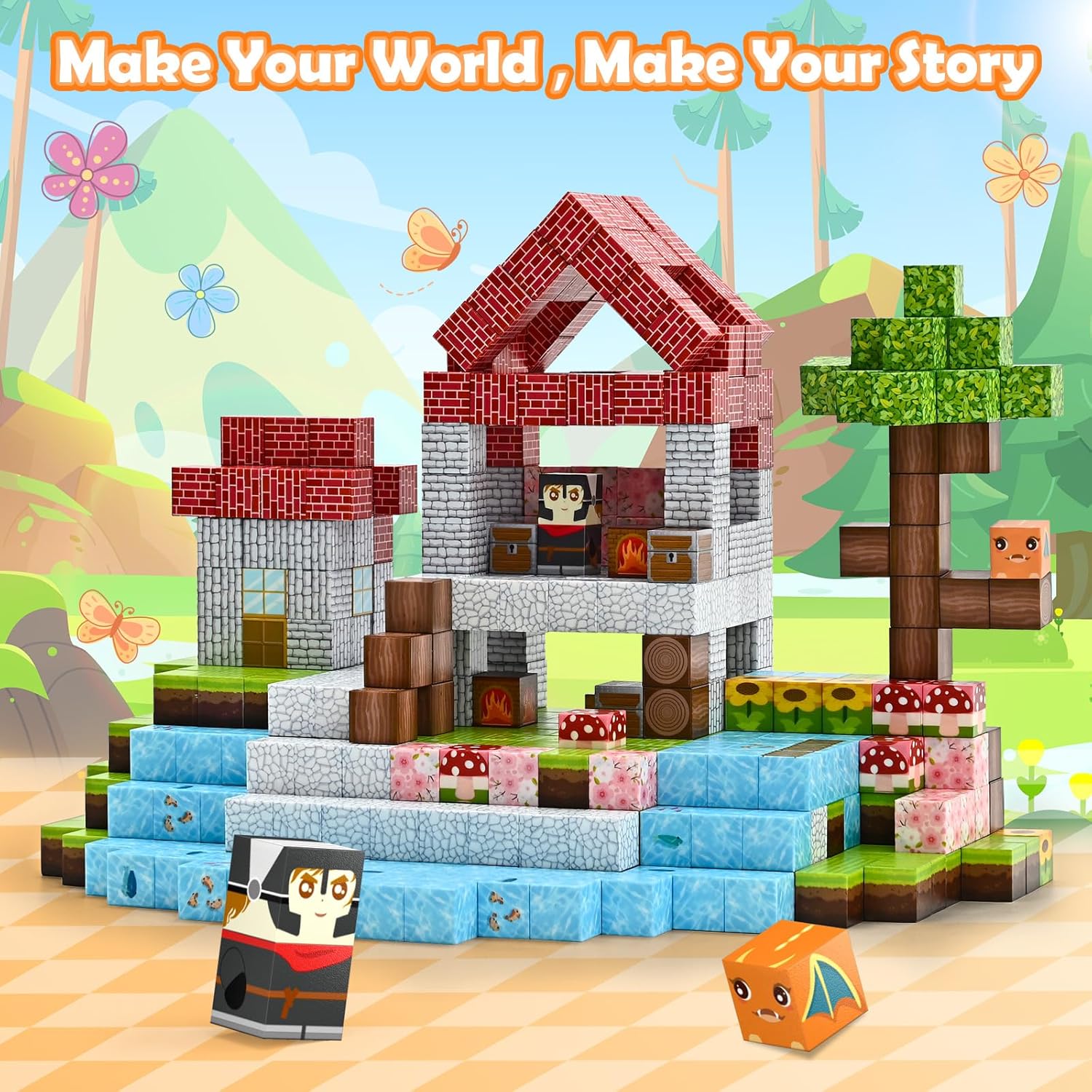 200-Piece Magnetic Building Blocks Set