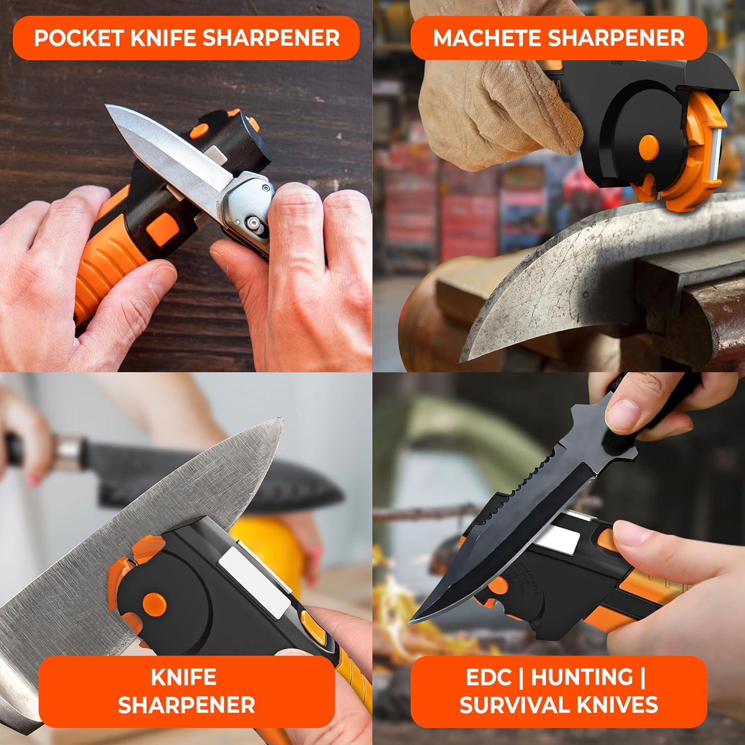 7-in-1 Garden Tool & Knife Sharpener – Sharpens Axe