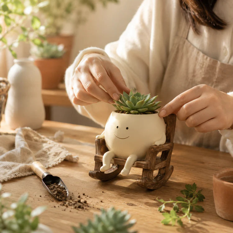 Cute Wobble Plant Pot – Decorative Mini Planter for Succulents & Small Indoor Plants