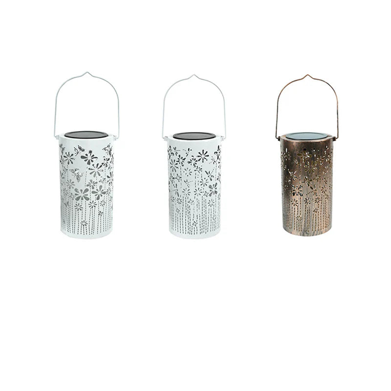 Modern Solar Lantern – Waterproof Butterfly & Peony Shadow LED Garden Landscape Light